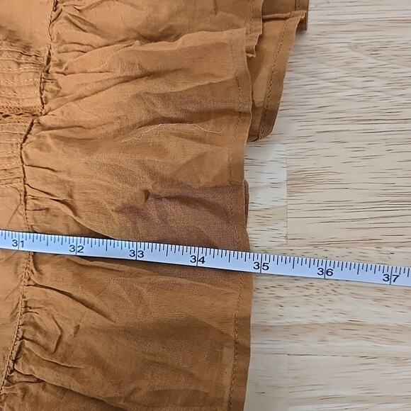 NWT Scotch & Soda Ruffled Frilled Cotton Shirt Dress Brown Size Small Prairie - Picture 6 of 10